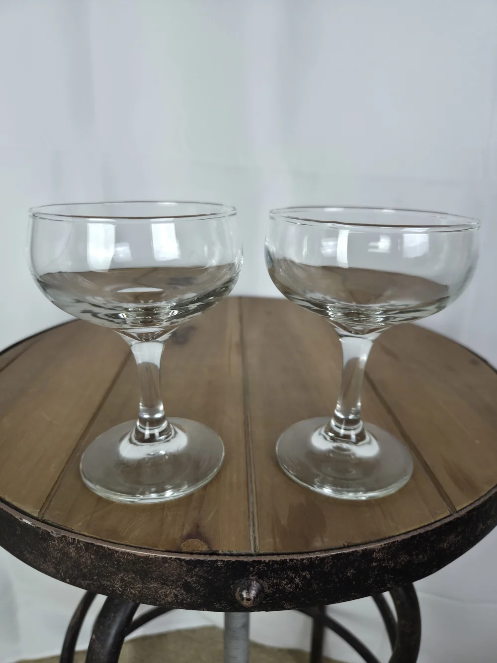 Clear Glass Coupe Cocktail Glasses - Set of 2